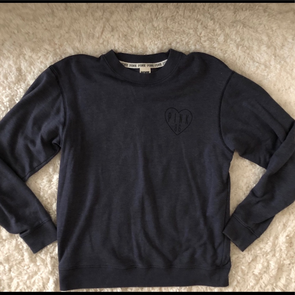Navy crewneck pullover sweatshirt from VS Pink